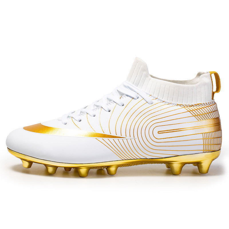 Men's High-Top Soccer Cleats for Firm Ground and Turf Training