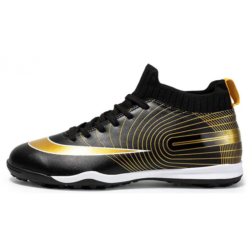 Men's High-Top Soccer Cleats for Firm Ground and Turf Training