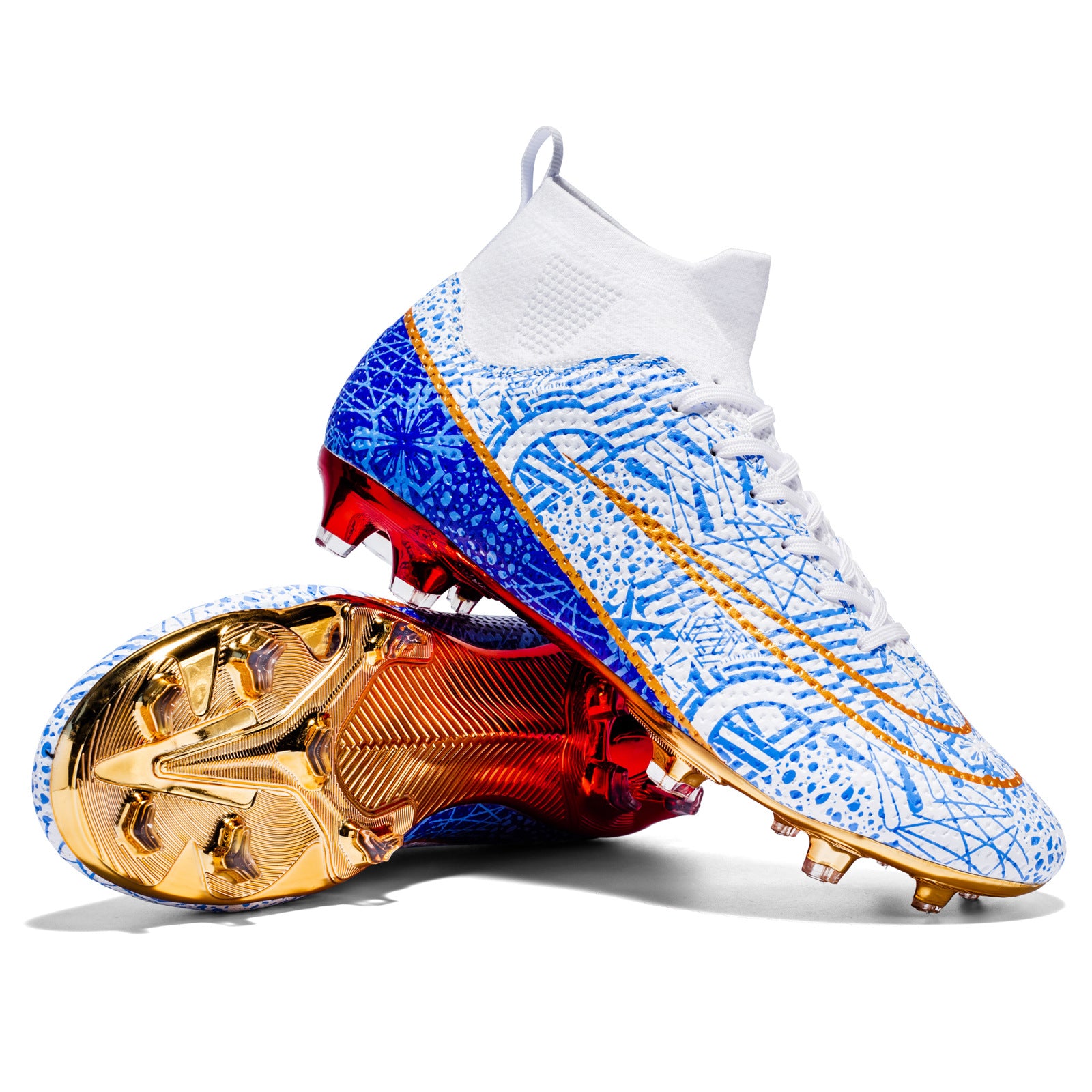 Men's High-Top Soccer Cleats for Artificial Grass (AG) Training