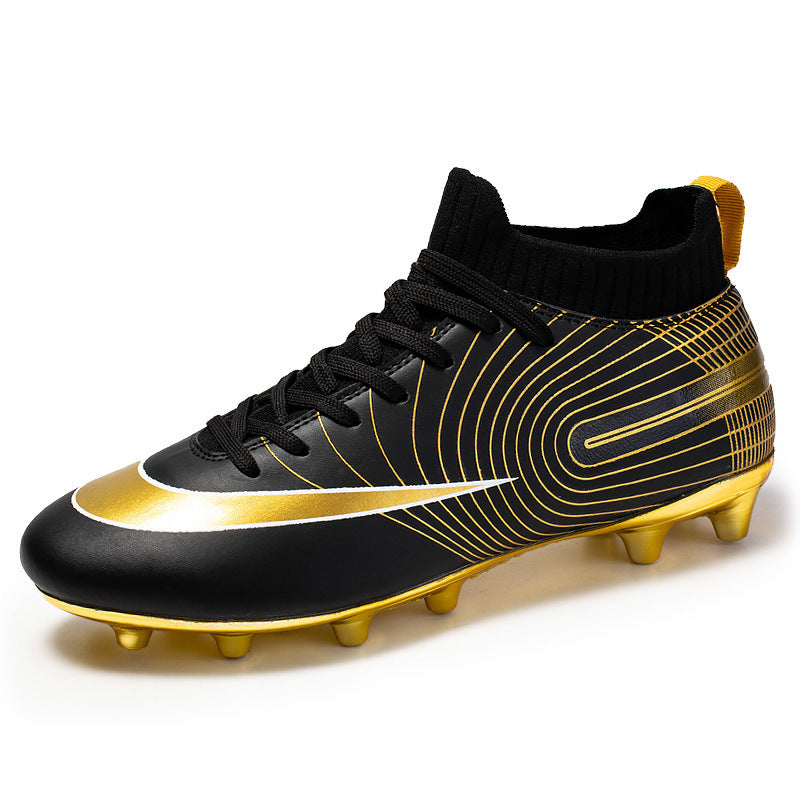 Men's High-Top Soccer Cleats for Firm Ground and Turf Training
