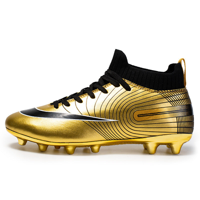 Men's High-Top Soccer Cleats for Firm Ground and Turf Training