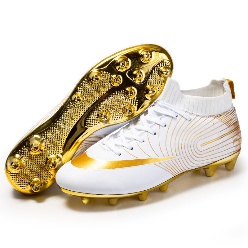 Men's High-Top Soccer Cleats for Firm Ground and Turf Training